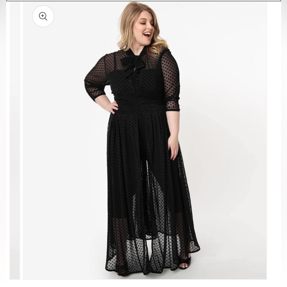 Unique Vintage Dresses & Skirts - ‘I Love Lucy’ Unique Vintage Black Swiss Dot Starlet Duster NWT 2x/18